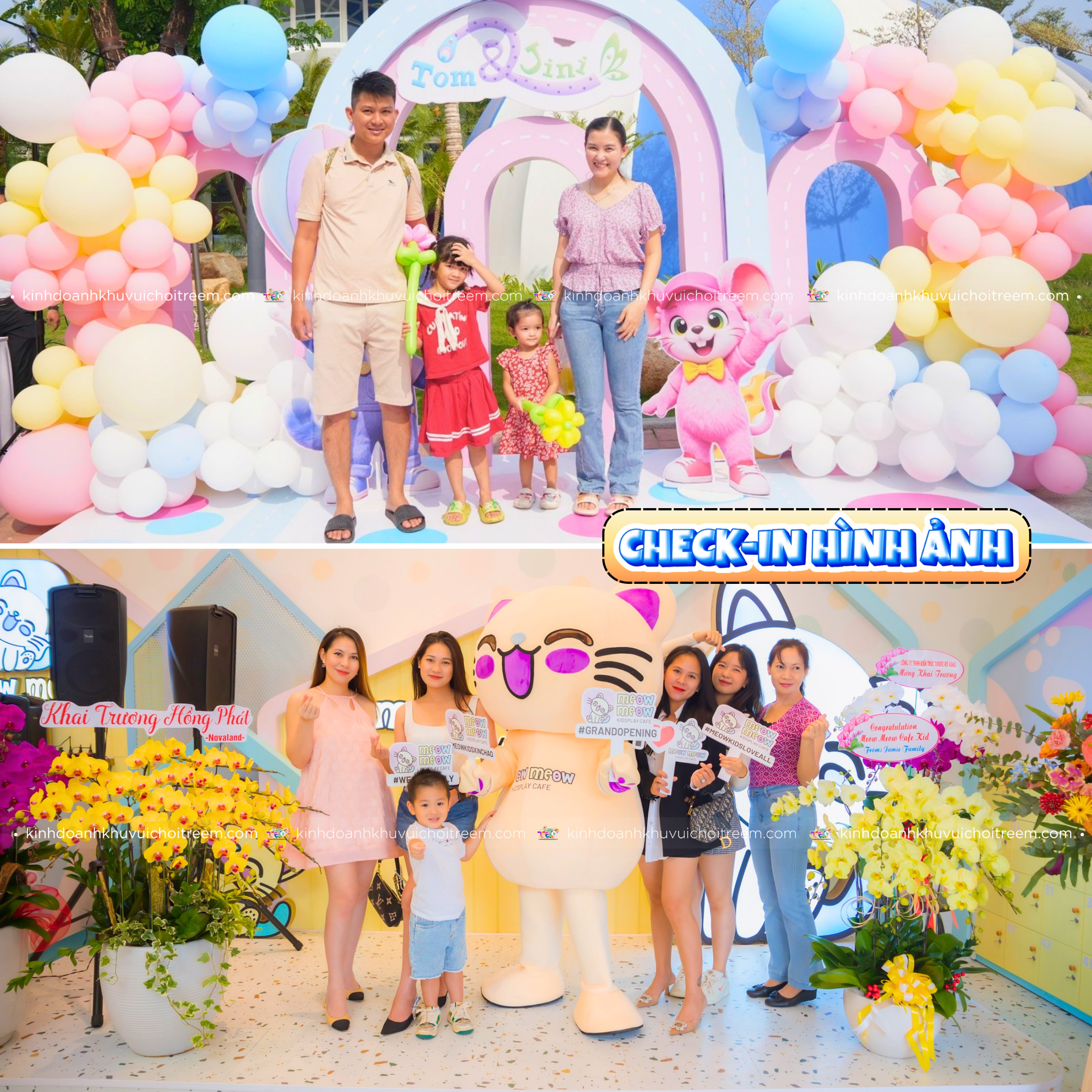 Hoạt động khai trương khu vui chơi trẻ em bằng check-in background