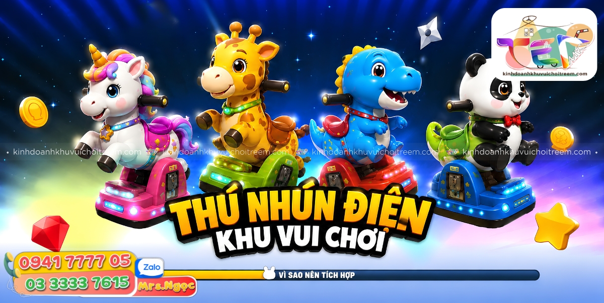 Vì Sao Khu Vui Chơi Nên Tích Hợp Thú Nhún Điện - 3+ Lý Do Thuyết Phụ Chủ Đầu Tư!!!